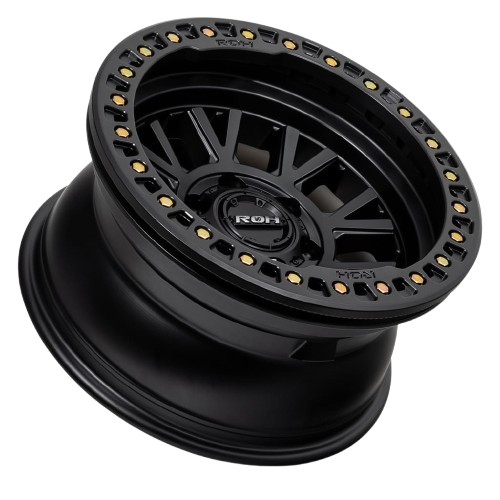 ROH BL01 BLACK W/ BLACK TRUE BEADLOCK (GOLD BOLTS)