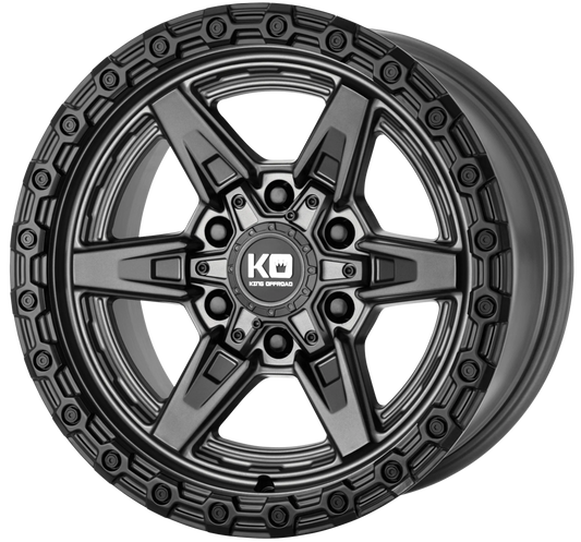 Kings Wheels Titan Matte Titanium – Black Bead Ring