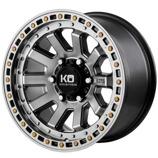 King Wheels - Snatch - Light Gunmetal Machined Face