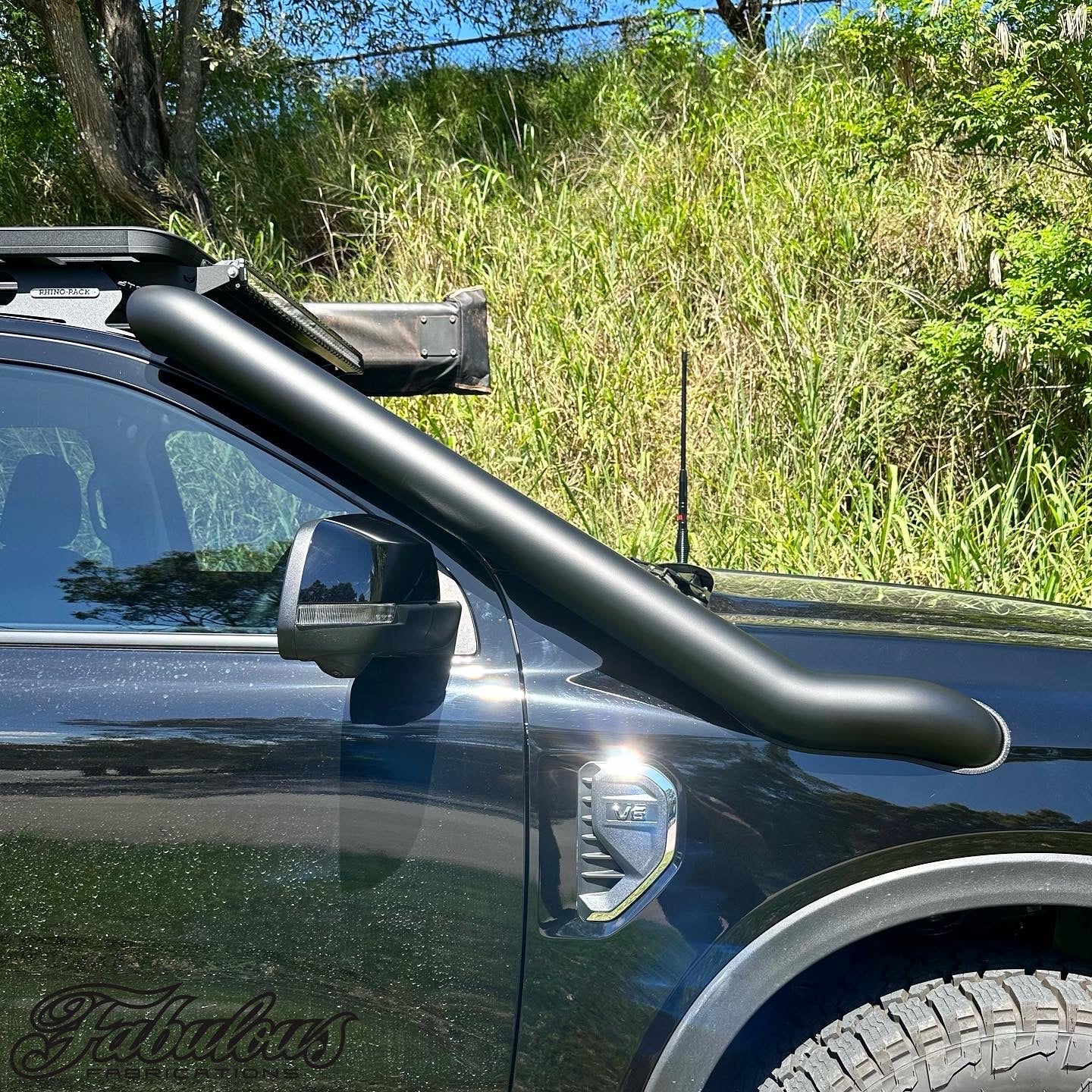 FORD RANGER NEXT GEN 4 INCH STAINLESS SNORKEL AND ALLOY WASHER BOTTLE KIT (SHORT & MID ENTRY AVAILABLE)