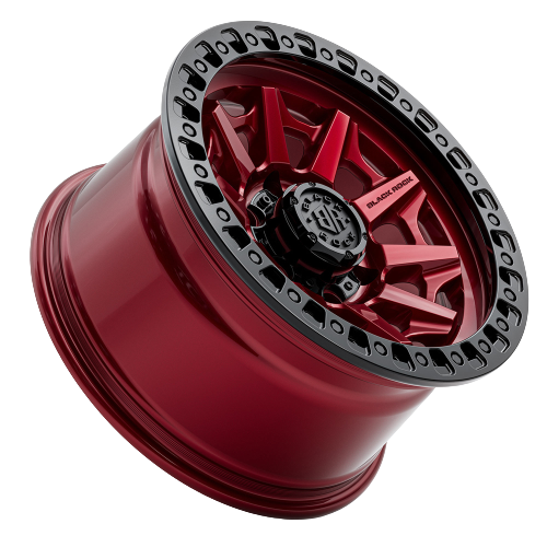 Black Rock Cage Illusion Red Black Ring