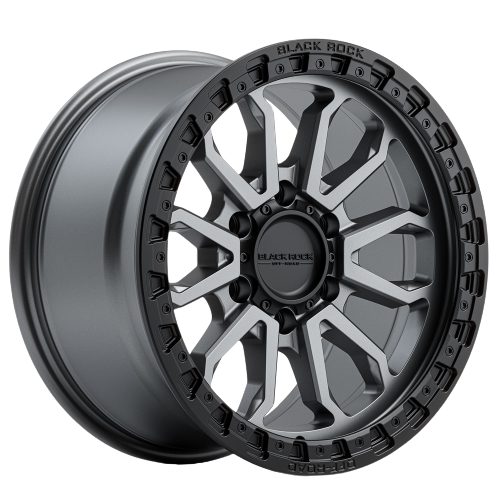 Black Rock Cobra Gunmetal Grey Black Ring