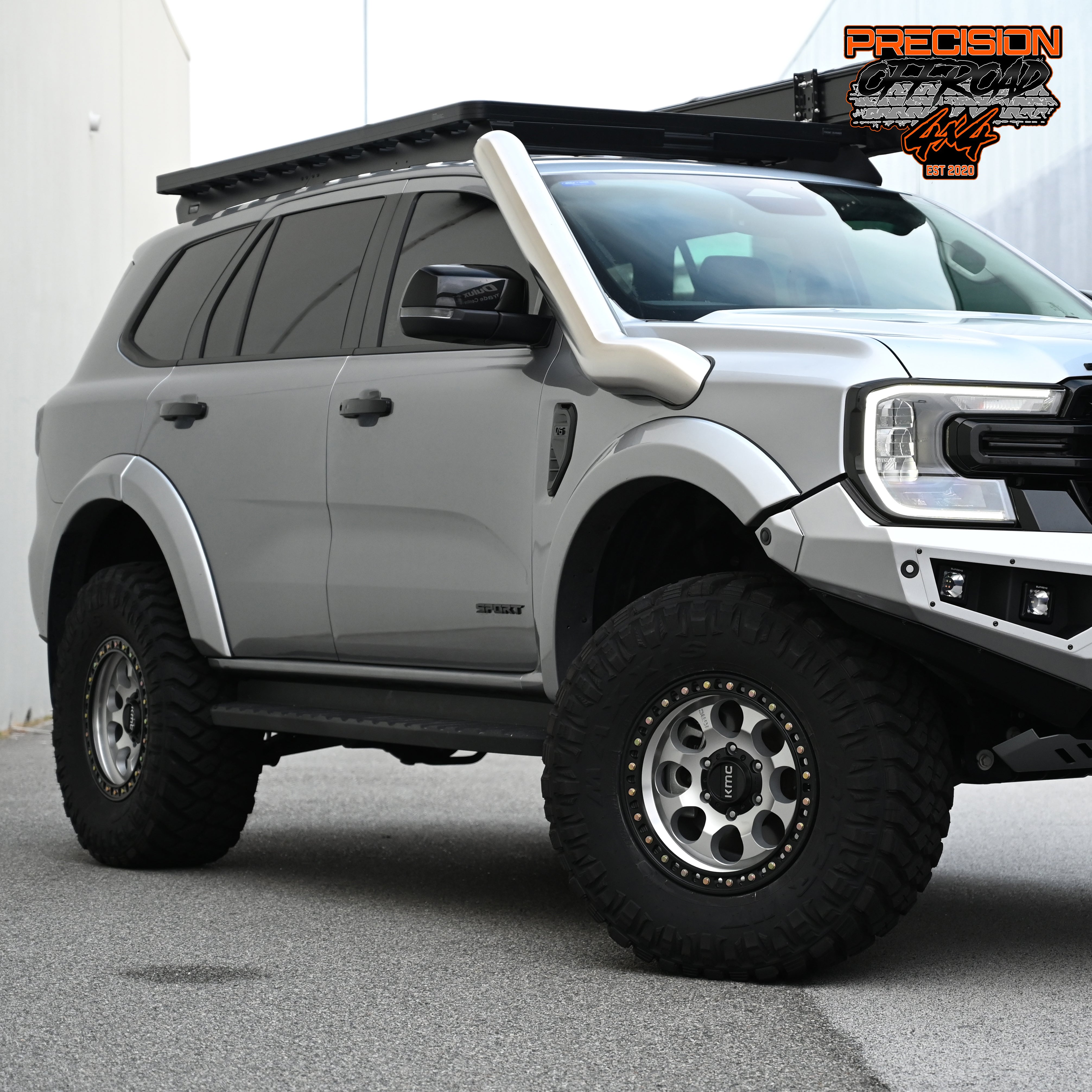 FORD EVEREST NEXT GEN 4 INCH STAINLESS SNORKEL AND ALLOY WASHER BOTTLE KIT (SHORT & MID ENTRY AVAILABLE)