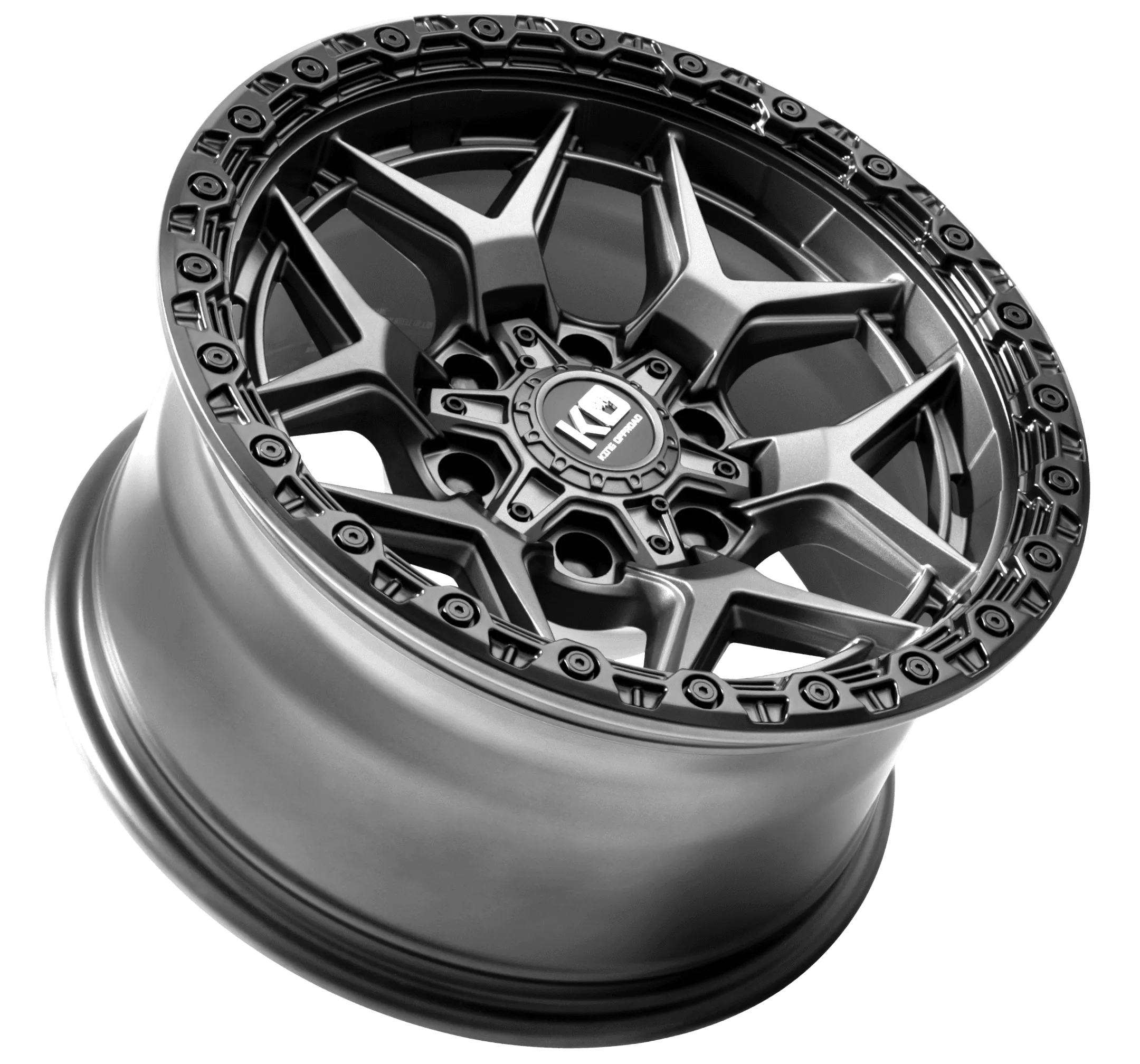 King Wheels Growler Matte Titanium - Black Bead Ring