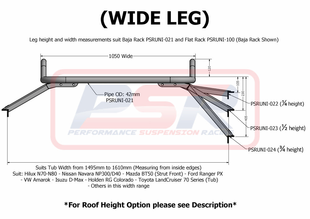 PSR Baja Rack Flat Universal Tub Rack