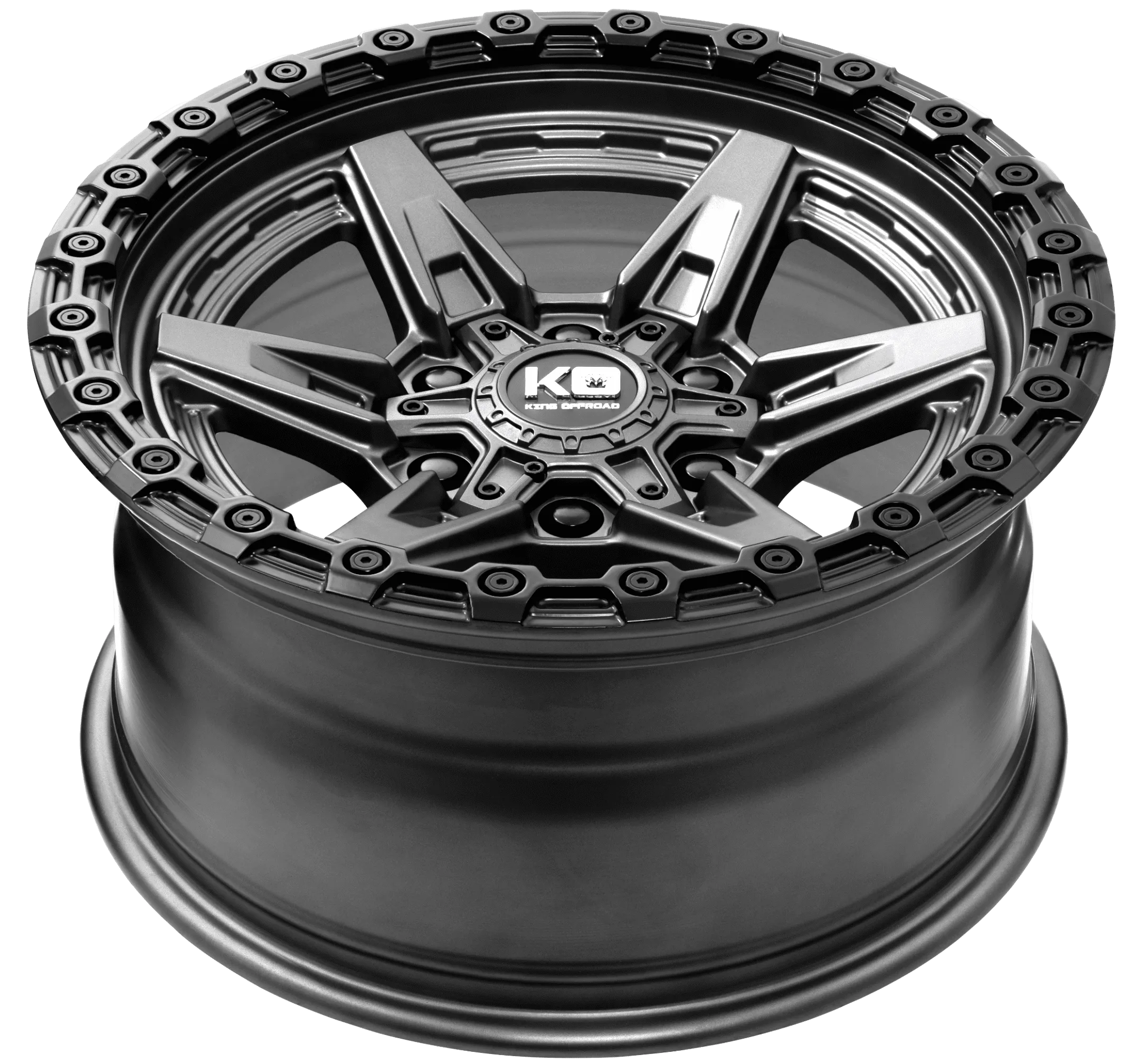 Kings Wheels Titan Matte Titanium – Black Bead Ring