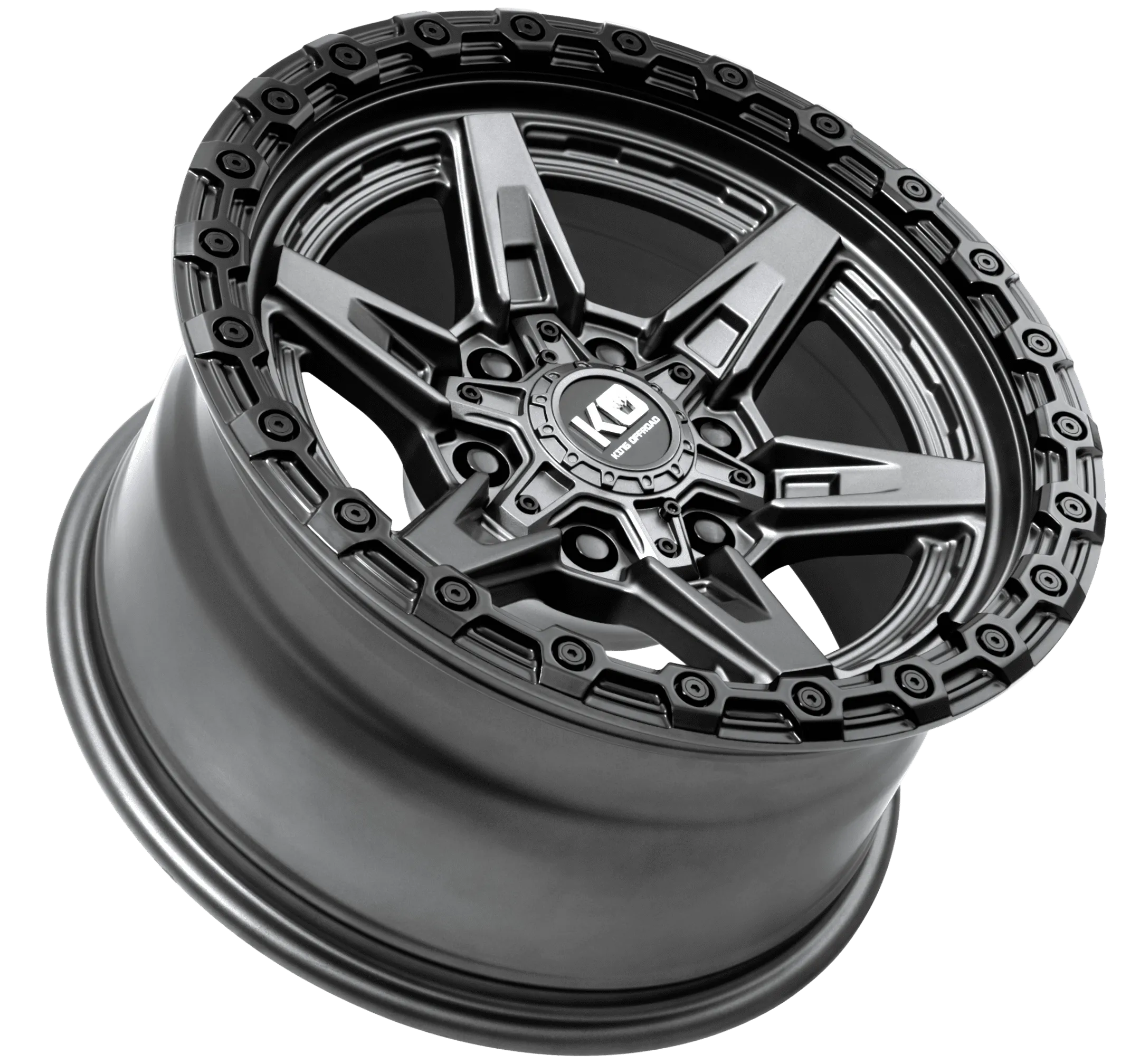 Kings Wheels Titan Matte Titanium – Black Bead Ring