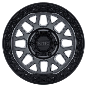 KMC GRS KM549 GLOSS GUNMETAL W/ GLOSS BLACK LIP