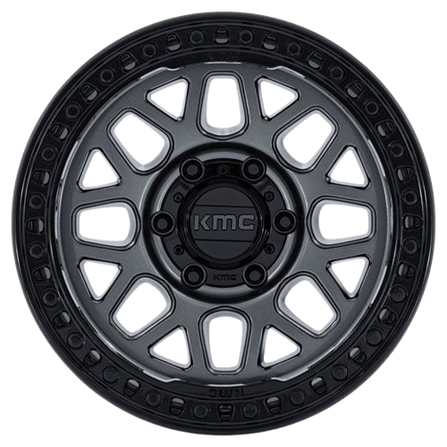 KMC GRS KM549 GLOSS GUNMETAL W/ GLOSS BLACK LIP