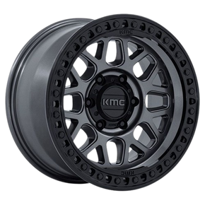 KMC GRS KM549 GLOSS GUNMETAL W/ GLOSS BLACK LIP