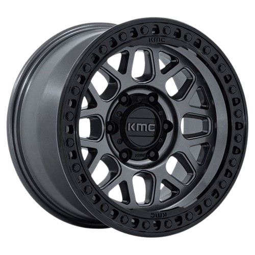 KMC GRS KM549 GLOSS GUNMETAL W/ GLOSS BLACK LIP