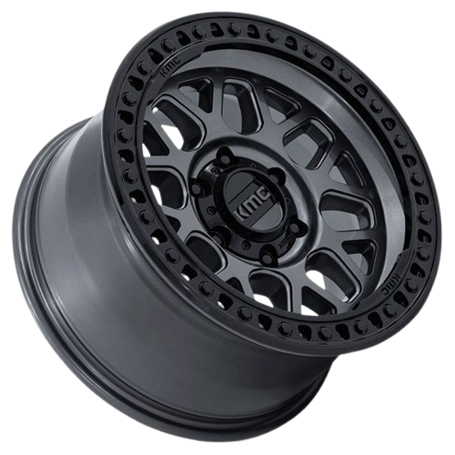KMC GRS KM549 GLOSS GUNMETAL W/ GLOSS BLACK LIP