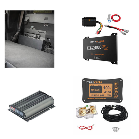 iTECHWORLD 100SS LITHIUM AUX BATTERY - BEHIND SEAT (FORD RANGER NEXT GEN) - INSTALLED