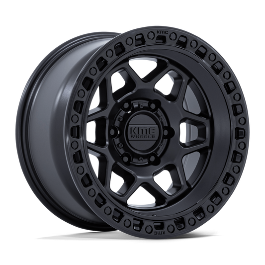 KMC KM553 TORX - MATTE BLACK W/ GLOSS BLACK LIP