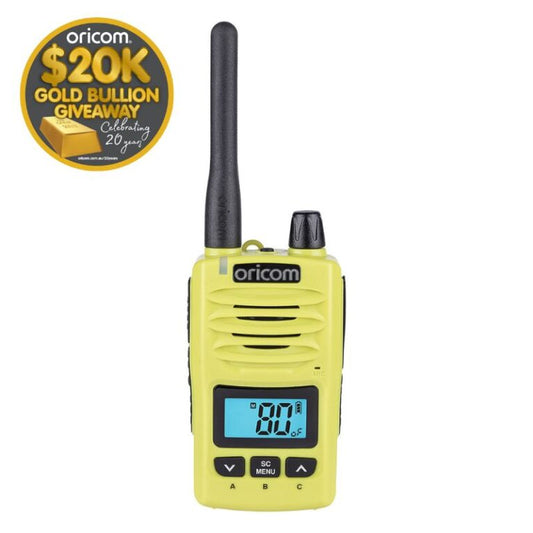 ORICOM DTX600LME LIME WATERPROOF IP67 5 WATT HANDHELD UHF CB RADIO