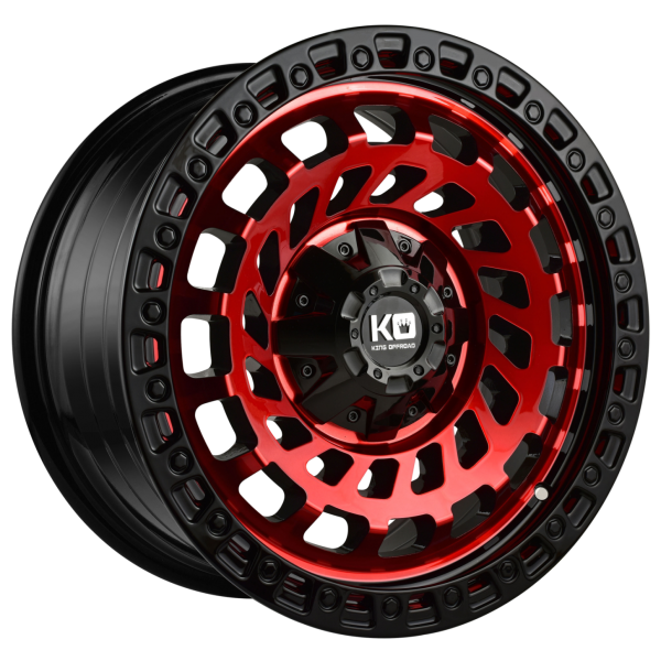 King Wheels - Zombie - Gloss Black Machined Red