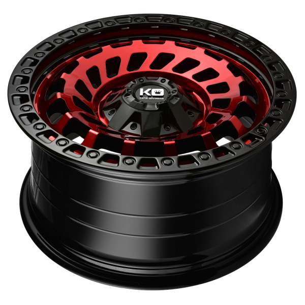 King Wheels - Zombie - Gloss Black Machined Red