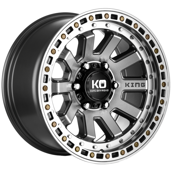 King Wheels - Snatch - Light Gunmetal Machined Face