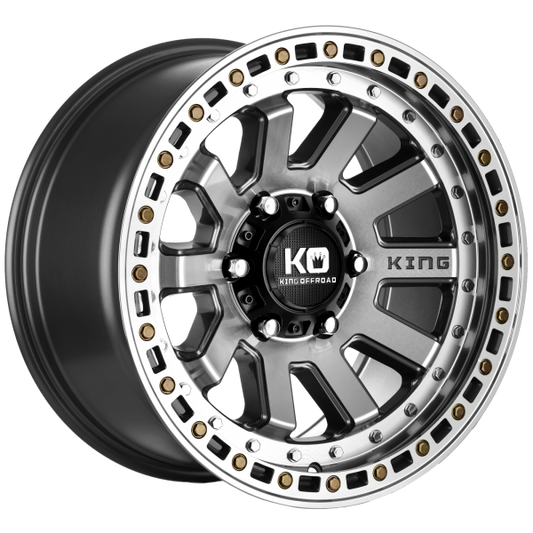 King Wheels - Snatch - Light Gunmetal Machined Face