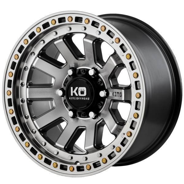 King Wheels - Snatch - Light Gunmetal Machined Face