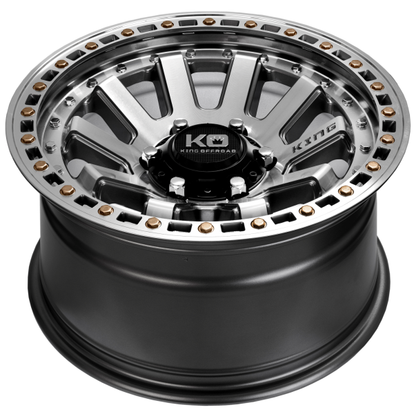 King Wheels - Snatch - Light Gunmetal Machined Face