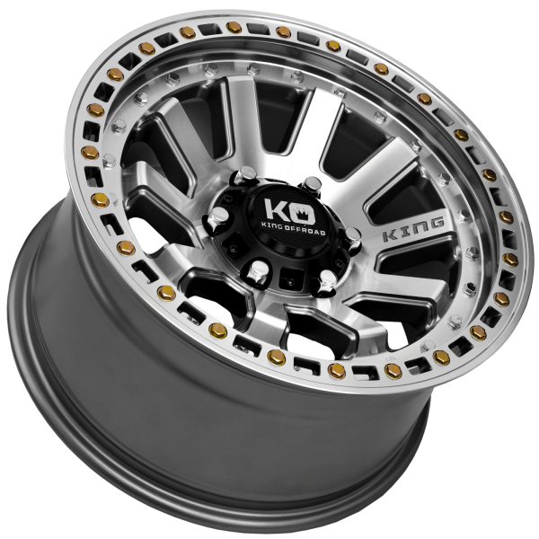 King Wheels - Snatch - Light Gunmetal Machined Face