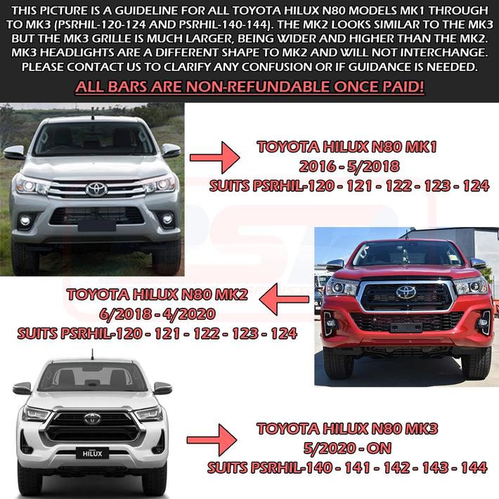 Toyota Hilux N80 MK3 5/2020-On Ambush Hoopless Bullbar